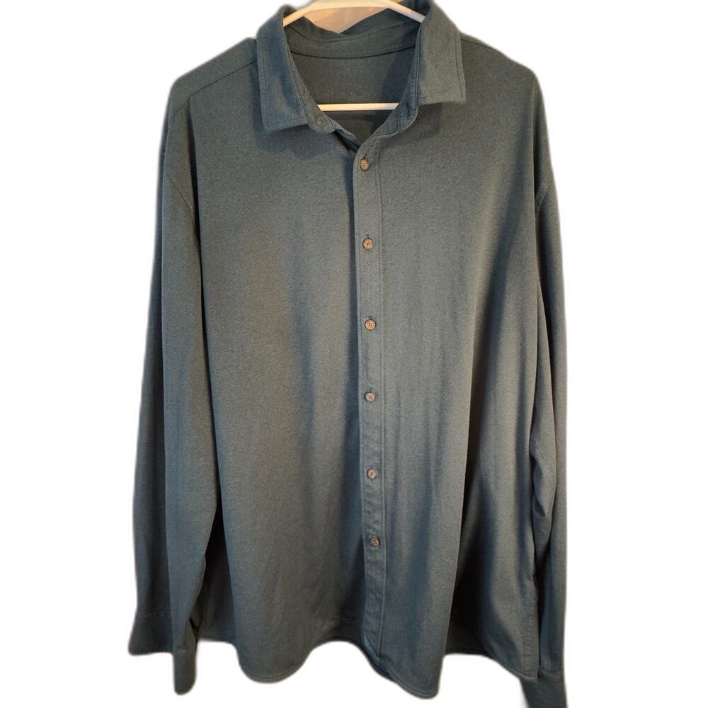 Untuckit Performance Tee Teal LS Button Down Casual Shirt XXL Style #40256